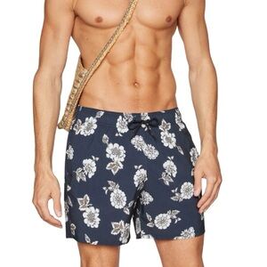 Hollister 5 inch Floral Print Swim Shorts Black Size Small